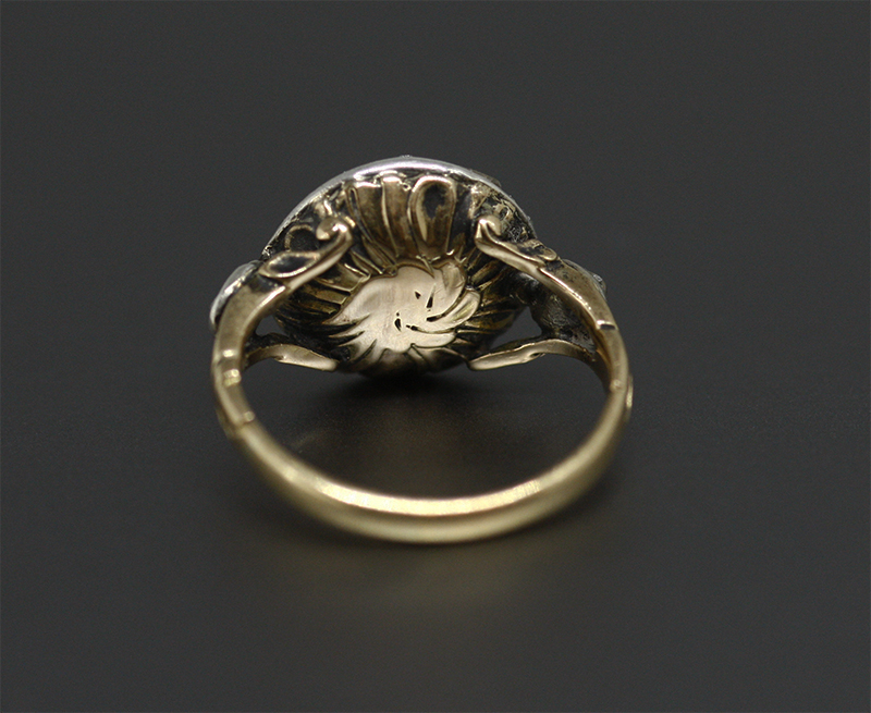 断捨離　指輪　ダイヤモンド？ブラックダイヤモンド？石不明です。　処分品 Antique Gallery Soleil アンティークジュエリー / 18世紀 喪の